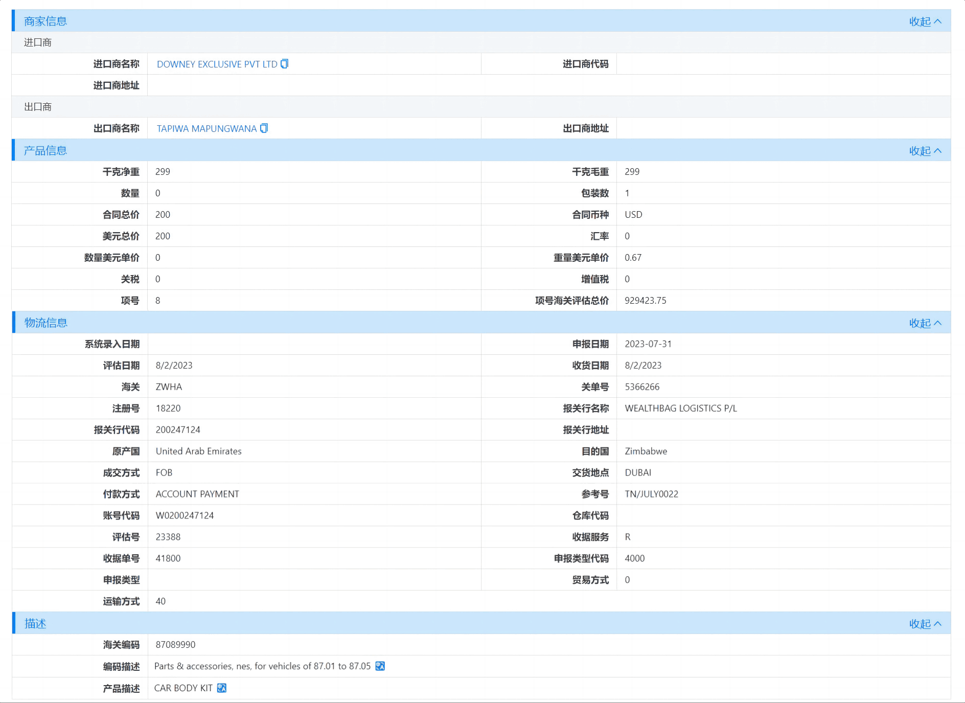 津巴布韦海关数据,海关数据,ballbet贝博海关数据